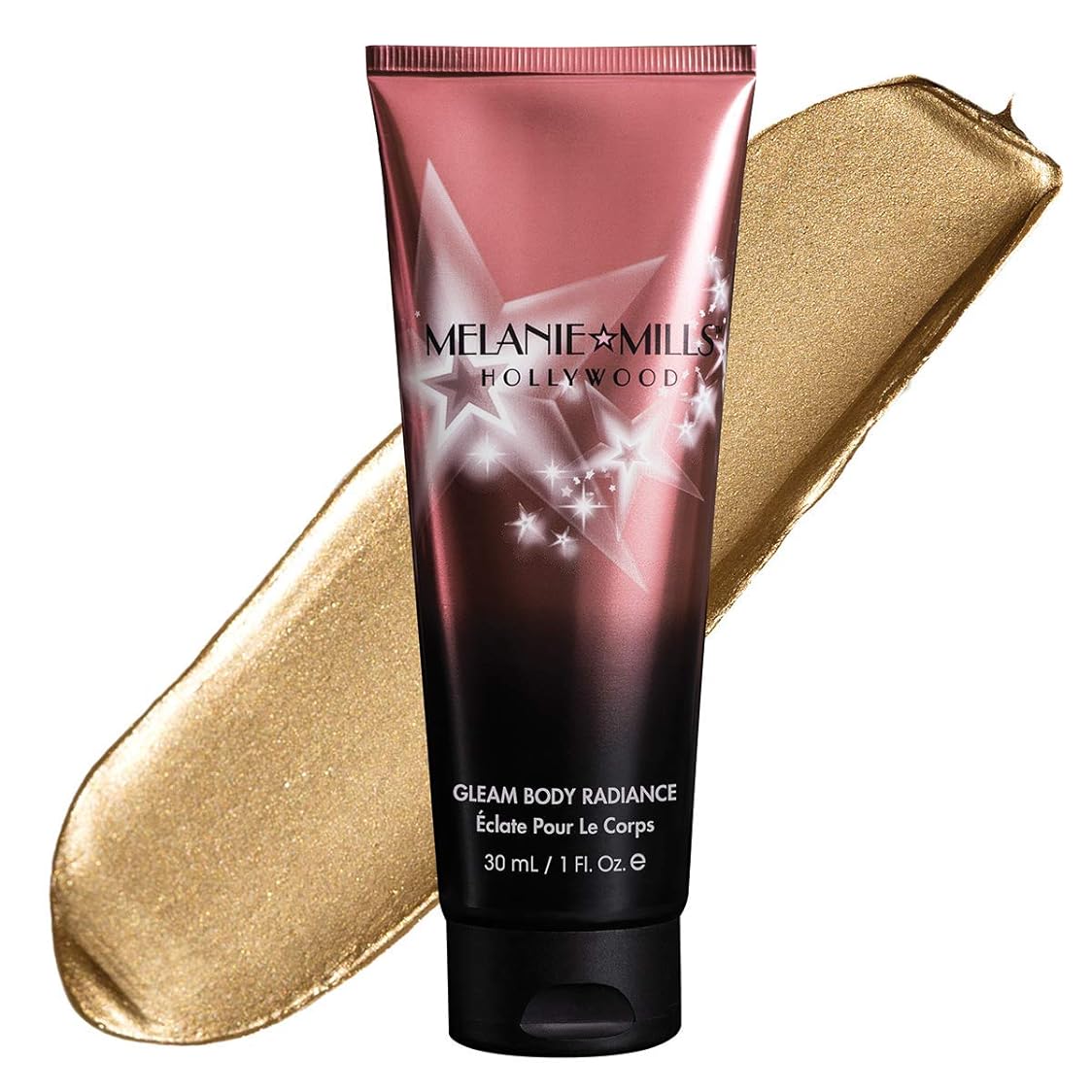 Melanie Mills Hollywood Gleam Body Radiance All In One Makeup, Moisturizer & Glow For Face & Body - Disco Gold, Mini 1 fl.oz.