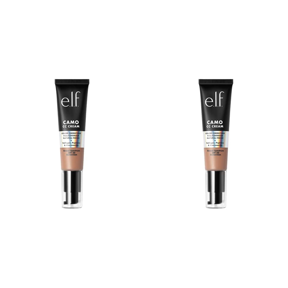 e.l.f. Camo CC Cream, Color Correcting Medium-To-Full Coverage Foundation with SPF 30, Tan 425 N, 1.05 Oz (30g) (Pack of 2)