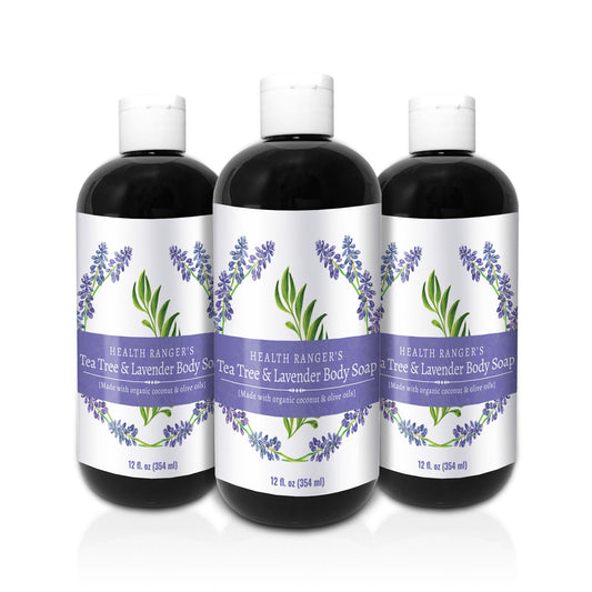 Health Ranger's Tea Tree and Lavender Body Soap 12oz (3-Pack)