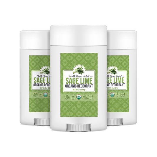 Organic Sage Lime Deodorant 3 oz (90 g) (3-Pack)