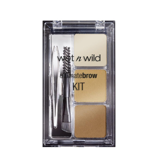 Wet n Wild, Ultimate Brow Kit, Eyebrow Kit to Shape, Define and Fill the Eyebrows, Kit with 1 Brow Wax, 2 Fixing Powders, 1 Brush and 1 Tweezers, Vegan Product, Soft Brown