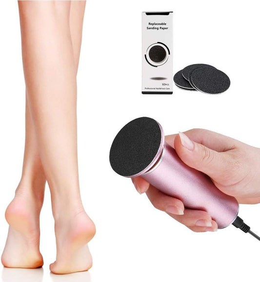 Electric Callus Remover, Ravifun Foot File Pedicure Tool with Speed Controller and 60pcs Replacement Sandpaper Disk for Men Women Dead Dry Crack Skin Calluses