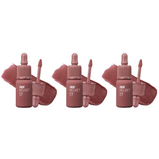 Peripera Ink the Velvet Lip Tint (017 ROSY NUDE) 3 Set