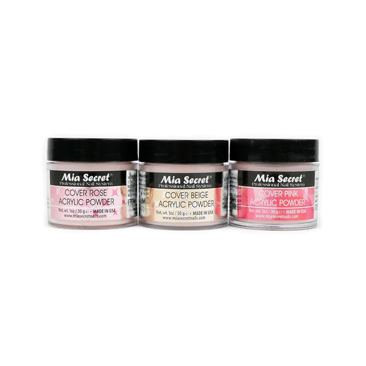 Mia Secret Cover Acrylic Powder 3 Piece Set - Pink/Beige/Rose 1 oz