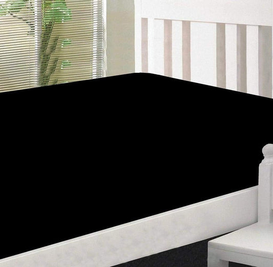 MEGA COLLATION BEDDING'S California Queen Size (1 PC Fitted Sheet) 600-TC Egyptian Cotton -California Queen Size (60" X 84") Mattress Fits 10-12 Inches Fully Elastic Deep Pocket (Black Solid)