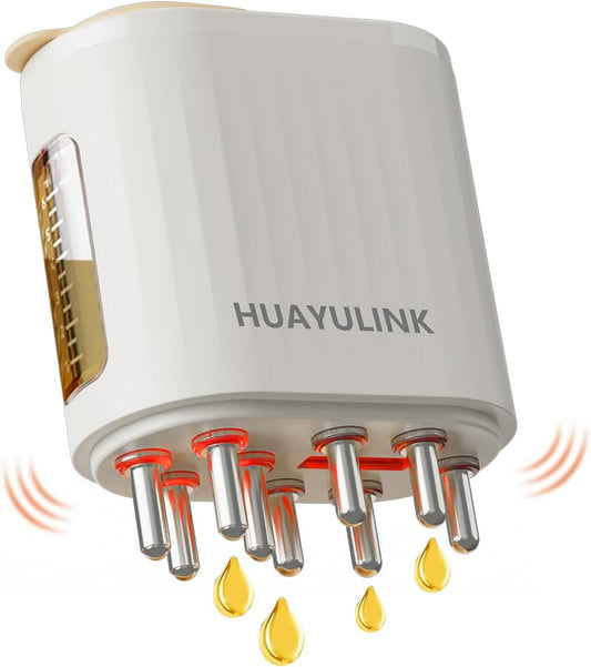 HUAYULINK Electric Hair Oil Applicator and Scalp Massager 2 in 1,Scalp Applicator Brush,Scalp Oil Applicator for Hair, Essential Oil Serum,Hair Oiling Applicator