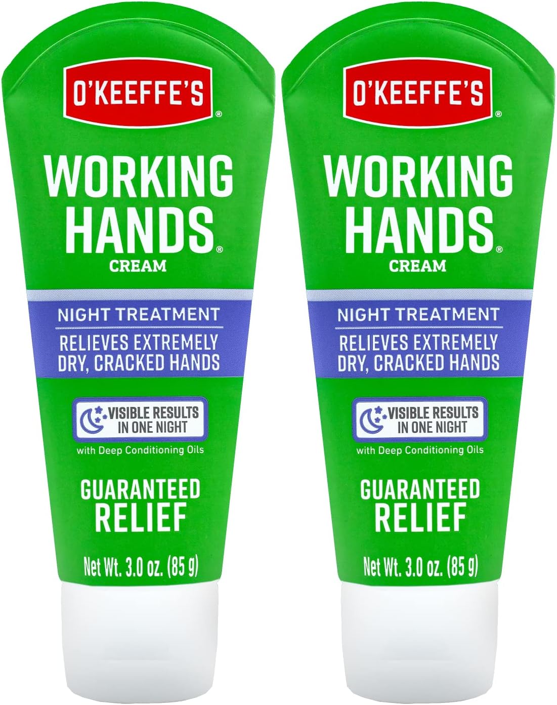 O'Keeffe's Working Hands Night Treatment Hand Cream, 3 oz Tube, (Pack of 2)