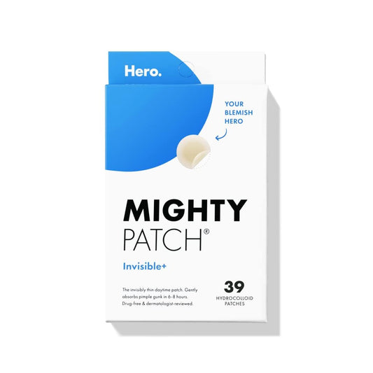 Mighty Patchª Invisible+ patch from Hero Cosmetics - Daytime Hydrocolloid Acne Pimple Patches for Covering Zits and Blemishes, Ultra Thin Spot Stickers for Face and Skin, Vegan-friendly (39 Count)