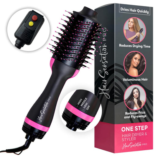 Hair Brush Blow Dryer Brush in One, 4 in 1 Styling Tools, Hair Blow Dryer with ION Generator, and Ceramic Coating for Fast Drying, Perfect One Step Hair Dryer and Volumizer for All Hair Types