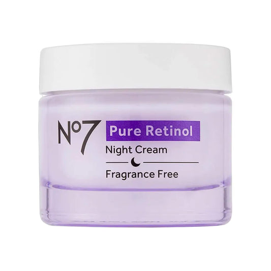 No7 Pure Retinol Night Cream for Face: Anti-Aging Facial Cream, Hydrating and Wrinkle-Reducing for Enhanced Skin Rejuvenation, 1.69 fl oz.