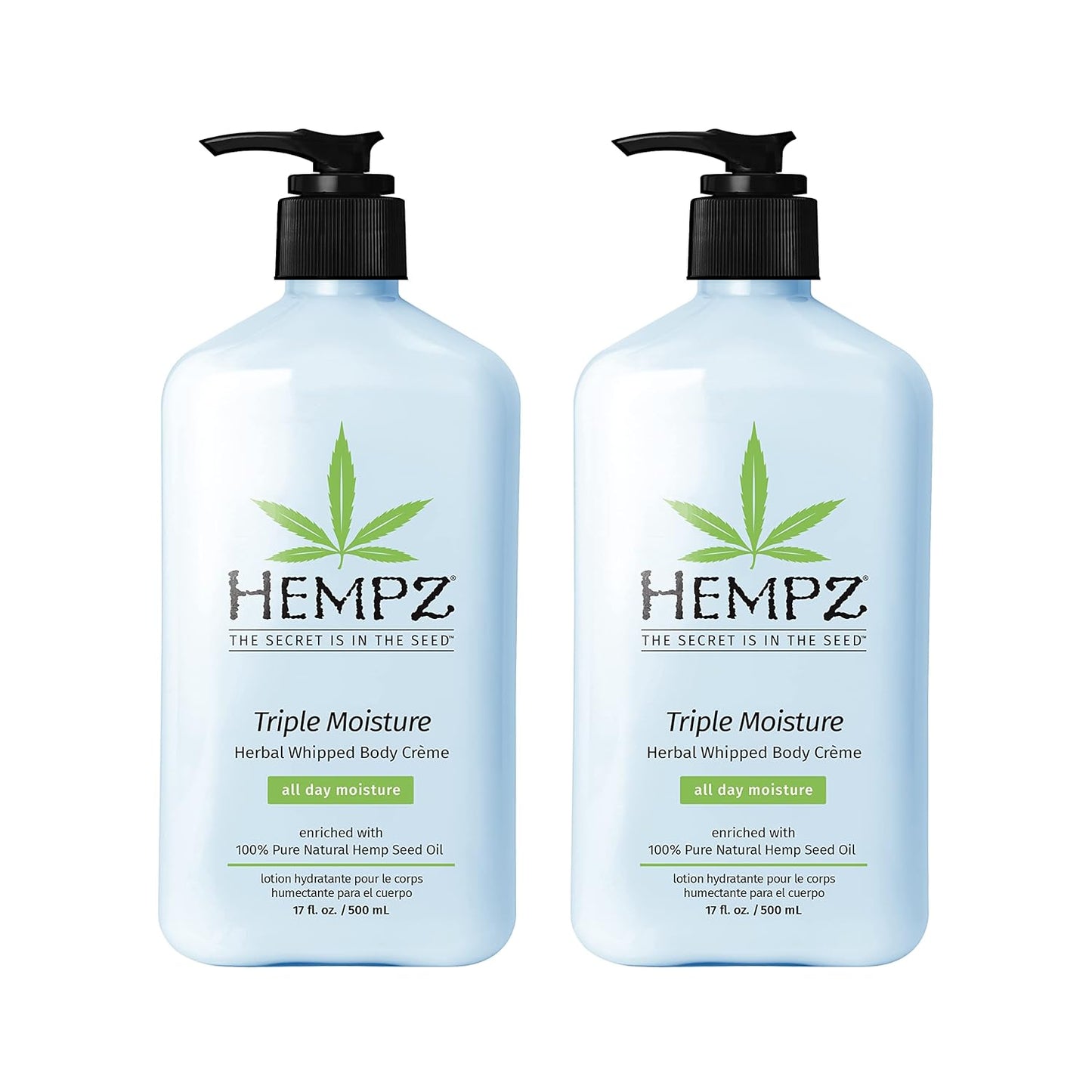 Hempz Triple Moisture Herbal Whipped Body Cr�me Lotion Moisturizer, 17 Fl Oz (Pack of 2)