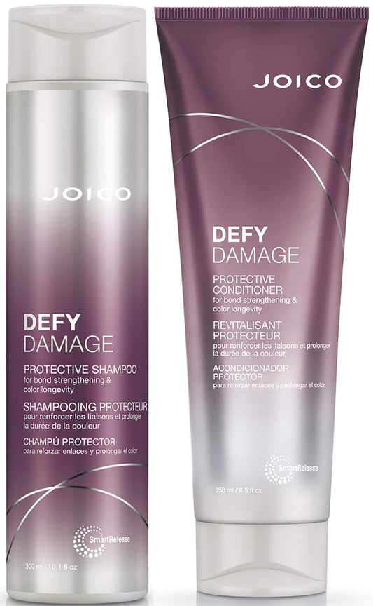 Joico Defy Damage Protective Shampoo & Conditioner Set | For Color-Treated Hair | Strengthen Bonds & Preserve Hair Color | With Moringa Seed Oil & Arginine