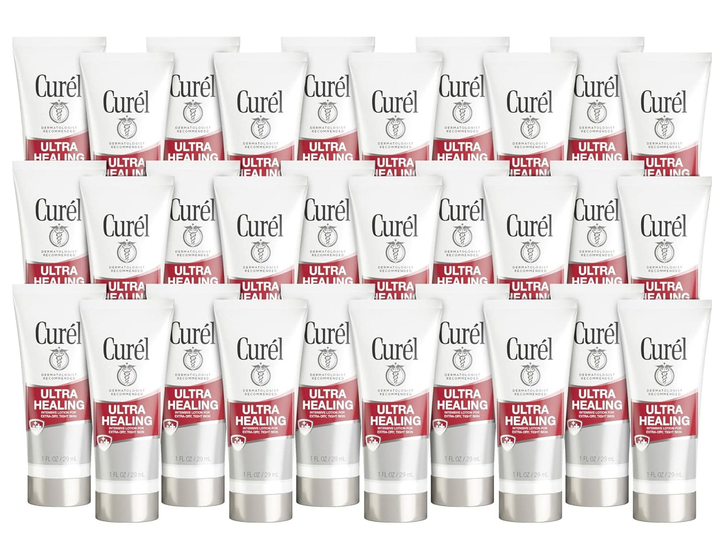 Curel Ultra Healing IntensiveÊFragrance-Free Lotion For Extra-Dry Skin, Dermatologist Recommended, Ideal for Sensitive Skin, Cruelty Free, Paraben Free 1 Oz (Pack of 30)