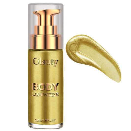 Liquid Illuminator, Firstfly Body Highlighter Makeup Smooth Shimmer Glow Liquid Foundation for Face & Body_#02 Metallic Gold_