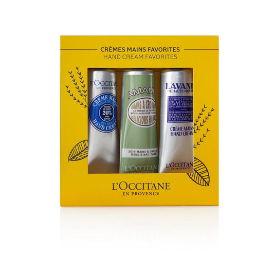 LÕOCCITANE Hand Cream Classics, 3-Piece Set: Moisturizing Hand Creams, Iconic Scents, Vegan, All Skin Types, Made in France