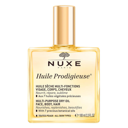 NUXE Huile Prodigieuse Multi-Purpose Dry Oil - Luxurious Radiant Glow and Hydration for Face, Body & Hair
