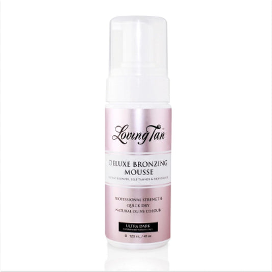 Loving Tan Deluxe Bronzing Mousse, Ultra Dark-Streak Free, Natural looking, Professional Strength Sunless Tanner- Up to 5 Self Tan Applications per Bottle, Cruelty Free, Naturally Derived DHA- 4 FL Oz
