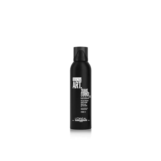 L'Oreal Professionnel Transformer Gel | For All Hair Types | Foam & Gel | Provides Heat Protection with Medium Hold | 5.1 Fl. Oz.