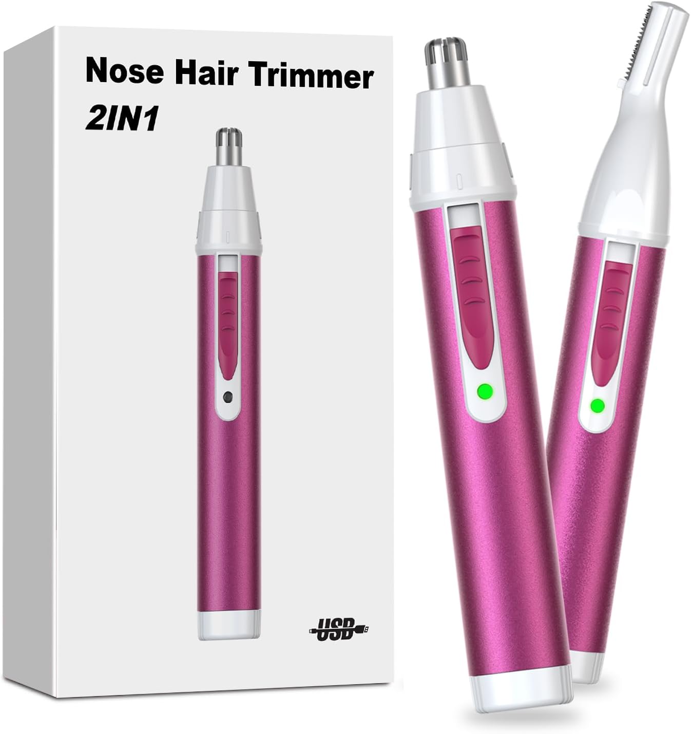 LONFANTAR Rechargeable Nose Hair Trimmer_Multifunctional Nose Hair Trimmer for Women_2023 Professional 2 in 1 Painless Washable Ear and Facial Hair Trimmer with Powerful Motor and Low Noise