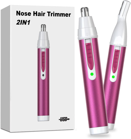 LONFANTAR Rechargeable Nose Hair Trimmer_Multifunctional Nose Hair Trimmer for Women_2023 Professional 2 in 1 Painless Washable Ear and Facial Hair Trimmer with Powerful Motor and Low Noise