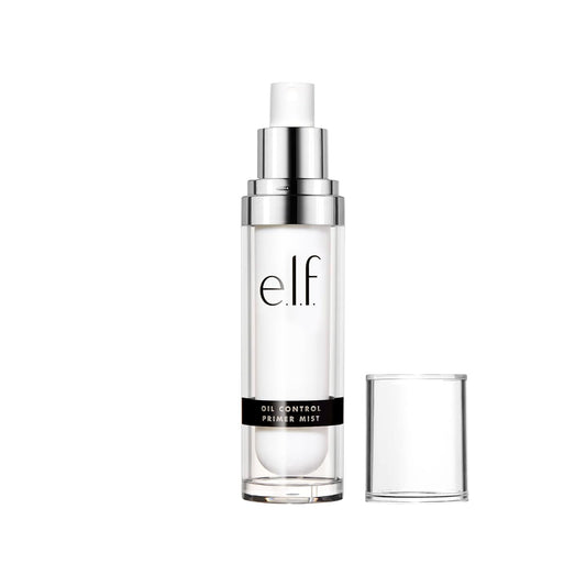 e.l.f., Oil Control Primer Mist, Water-Based, Mattifying, Lightweight, Hydrates, Preps, Balances Oil, Controls Shine, Enriched with Purified Water, Cucumber and Vitamin E, 1.01 Fl Oz