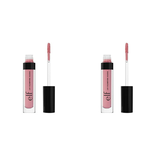 e.l.f., Lip Plumping Gloss, Hydrating, Nourishing, Invigorating, High-Shine, Plumps, Volumizes, Cools, Soothes, Sparkling RosŽ, Shimmer, 0.09 Oz (Pack of 2)