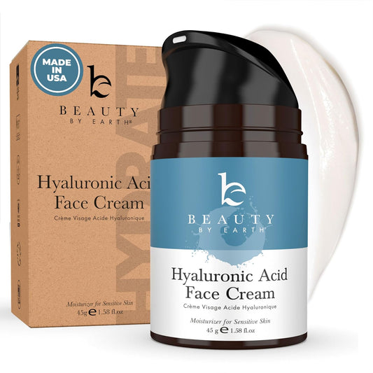 Hyaluronic Acid Moisturizer for Face - USA Made with Organic & Natural Ingredients - Sensitive Skin Moisturizer for Face, Anti Aging Wrinkle Face Cream Women, Mens Natural Face Moisturizers