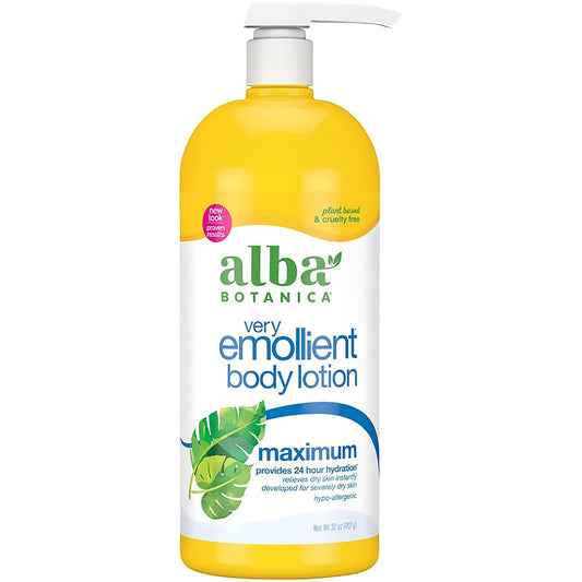 Alba Botanica Very Emollient Body Lotion, Maximum Dry Skin Formula, 32 Oz