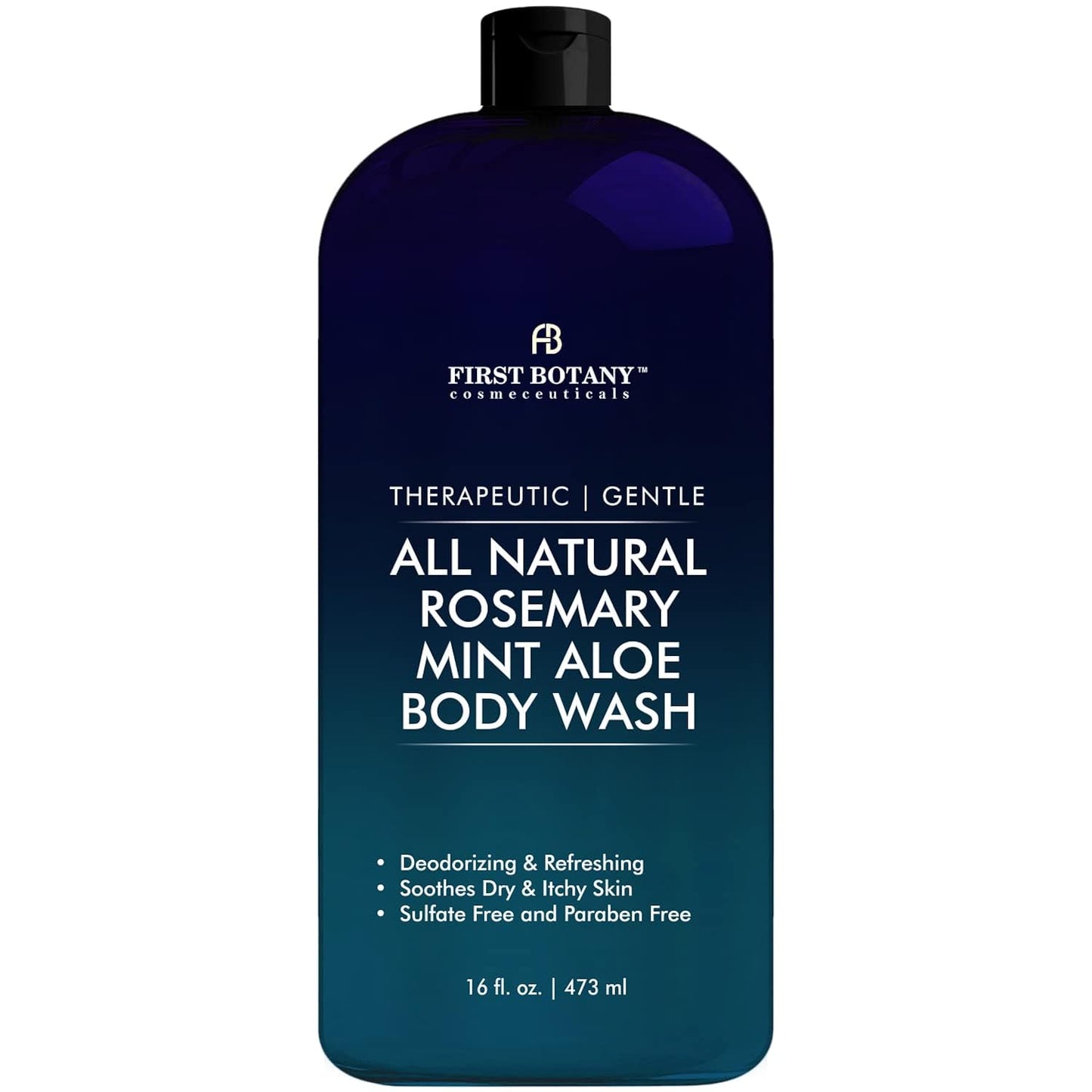 ALL Natural Body Wash - Fights Body Odor, AthleteÕs Foot, Jock Itch, Nail Issues, Dandruff, Acne, Eczema, Shower Gel for Women & Men, Skin Cleanser -16 fl oz (Rosemary Mint)