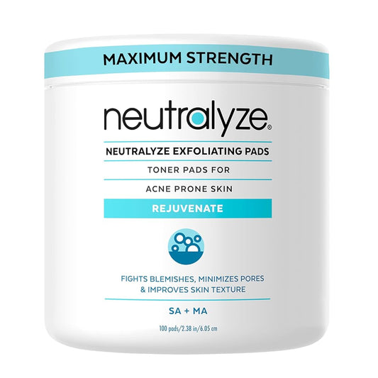 Exfoliating Acne Wipes - Maximum Strength, Dual Textured Acne Pads for Face & Back - Medical Grade 2% Mandelic Acid & Salicylic Acid Wipes - Acne Cleansing Pads (100 Acne Face Wipes)
