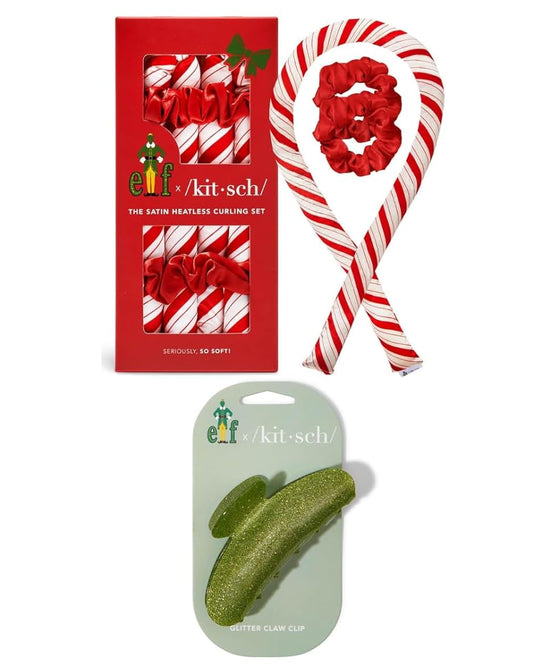 Kitsch x Elf Heatless Curling Set and Glitter Claw Clip Bundle with Discount