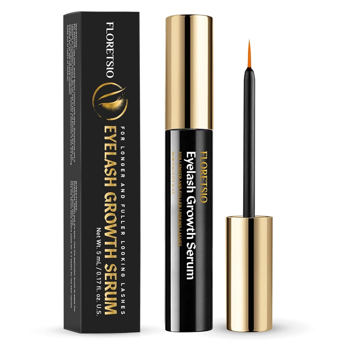 Lash Serum for Eyelash & Eyebrow Growth: Irritation-Free Formulated Rapid Growth Lash Serum for Natural Lashes and Eyebrows - Boost, Longer, Thicker, Fuller Lashes 5ml