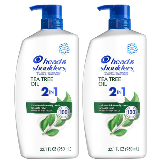 Head & Shoulders 2 in 1 Dandruff Shampoo and Conditioner, Anti-Dandruff Treatment, Tea Tree Oil for Daily Use,Ê32.1 ozÊEach, Twin Pack